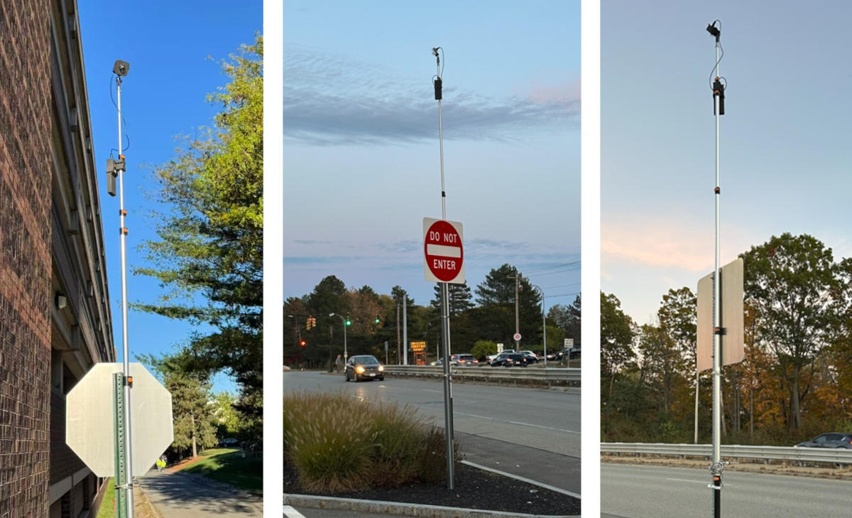 Portable traffic monitoring camera installed on an existing roadway sign for short-term data collection