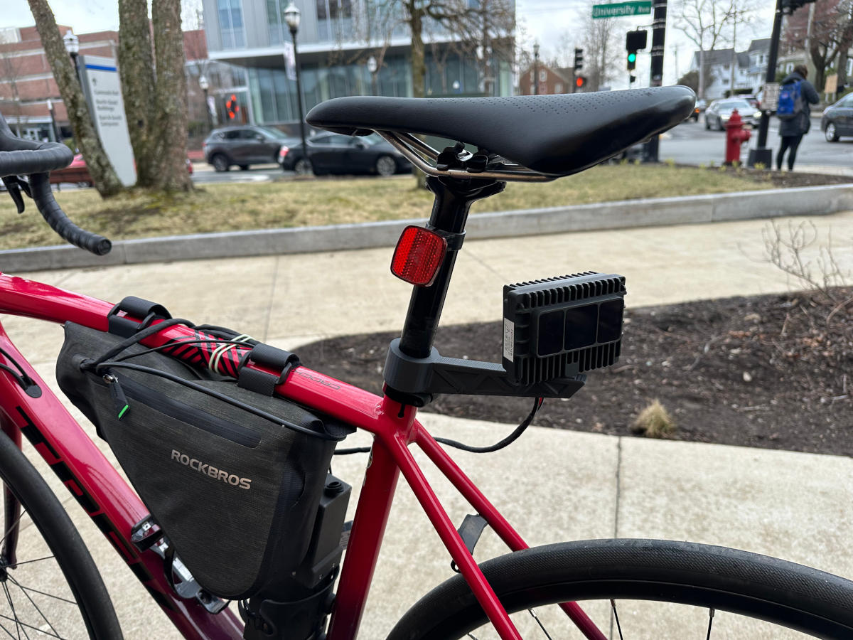 Bicycle equipped with prototype solid-state LiDAR data collection system for studying driver behavior near cyclists